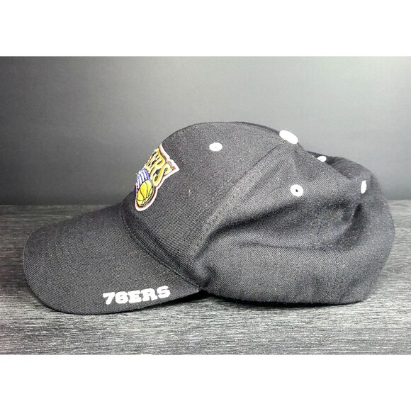 VINTAGE Philadelphia 76ers Hat Wool Black Back Cap 90s Y2K Sixers NBA Retro - Picture 4 of 8